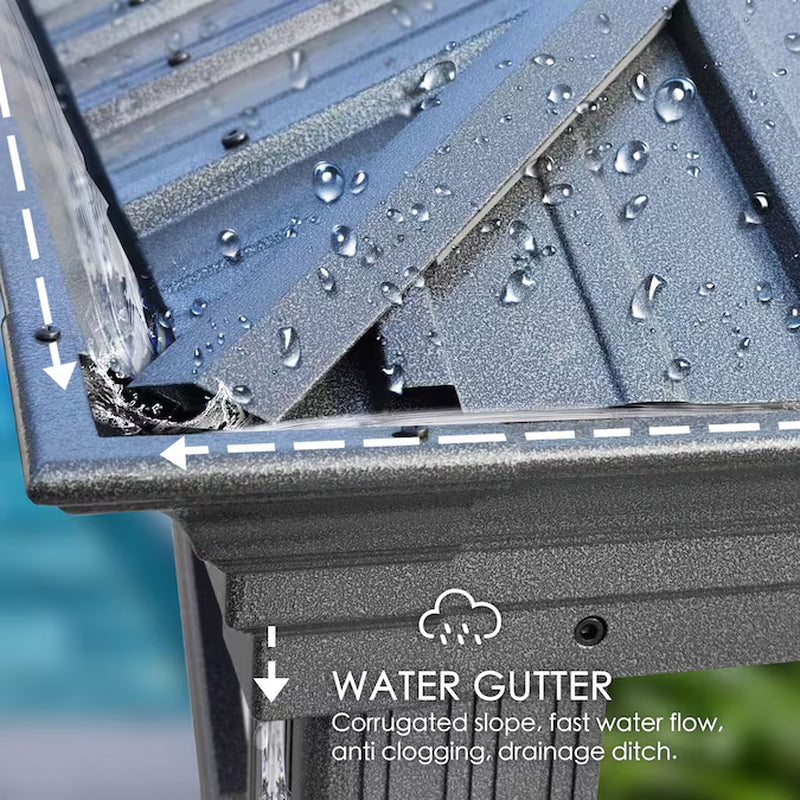 12-Ft X 18-Ft Alexander Gray Gazebo with Hardtop Roof (Screen Included)