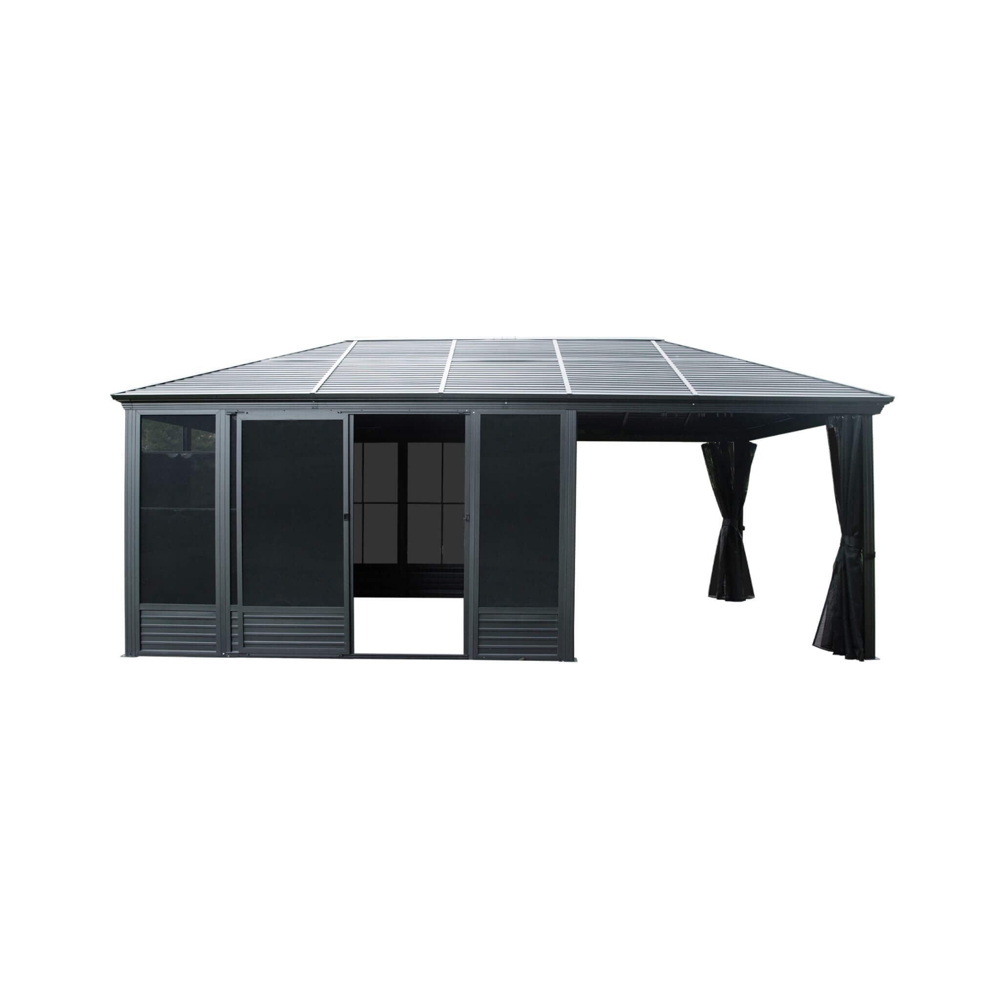 [11X21FT] Alora Outdoor All-Season Solarium Sunroom Gazebo With Galvanized Steel Roof (SAK42018)