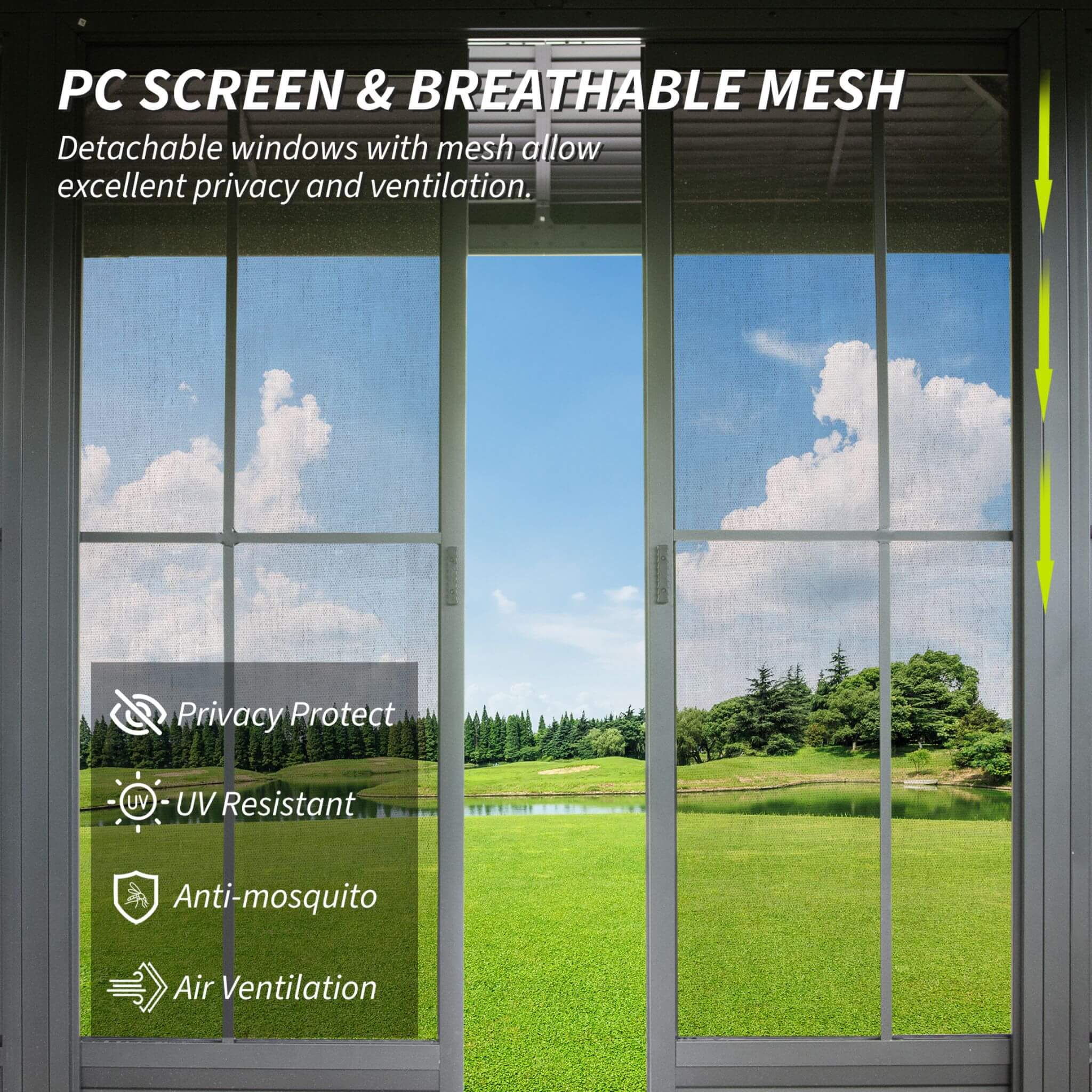 [11X21FT] Alora Outdoor All-Season Solarium Sunroom Gazebo With Galvanized Steel Roof (SAK42018)