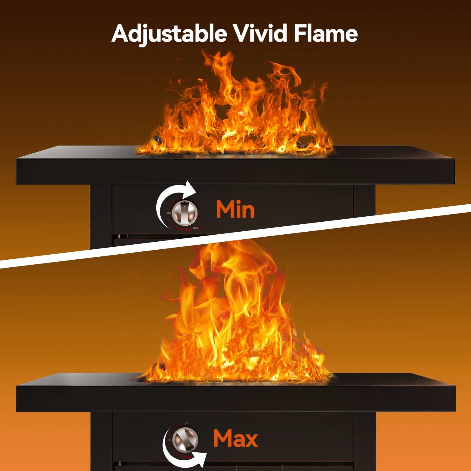 28" Outdoor Propane Fire Pit Table with Lid, 60,000 BTU Gas Fire Pit for Patio Garden Party