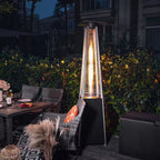 48,000 BTU Quartz Glass Tube Heat-Focusing Black Propane Gas Standing Patio Heater