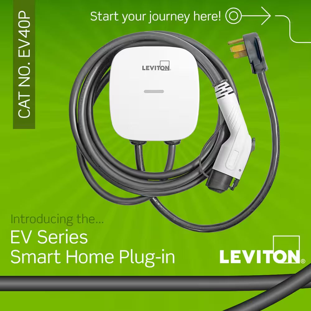Level 2 EV Charger Station 40 Amp, 208/240 VAC, 9.6 Kw Output 25 Ft. Charging Cable NEMA 14-50P Plug EV40P