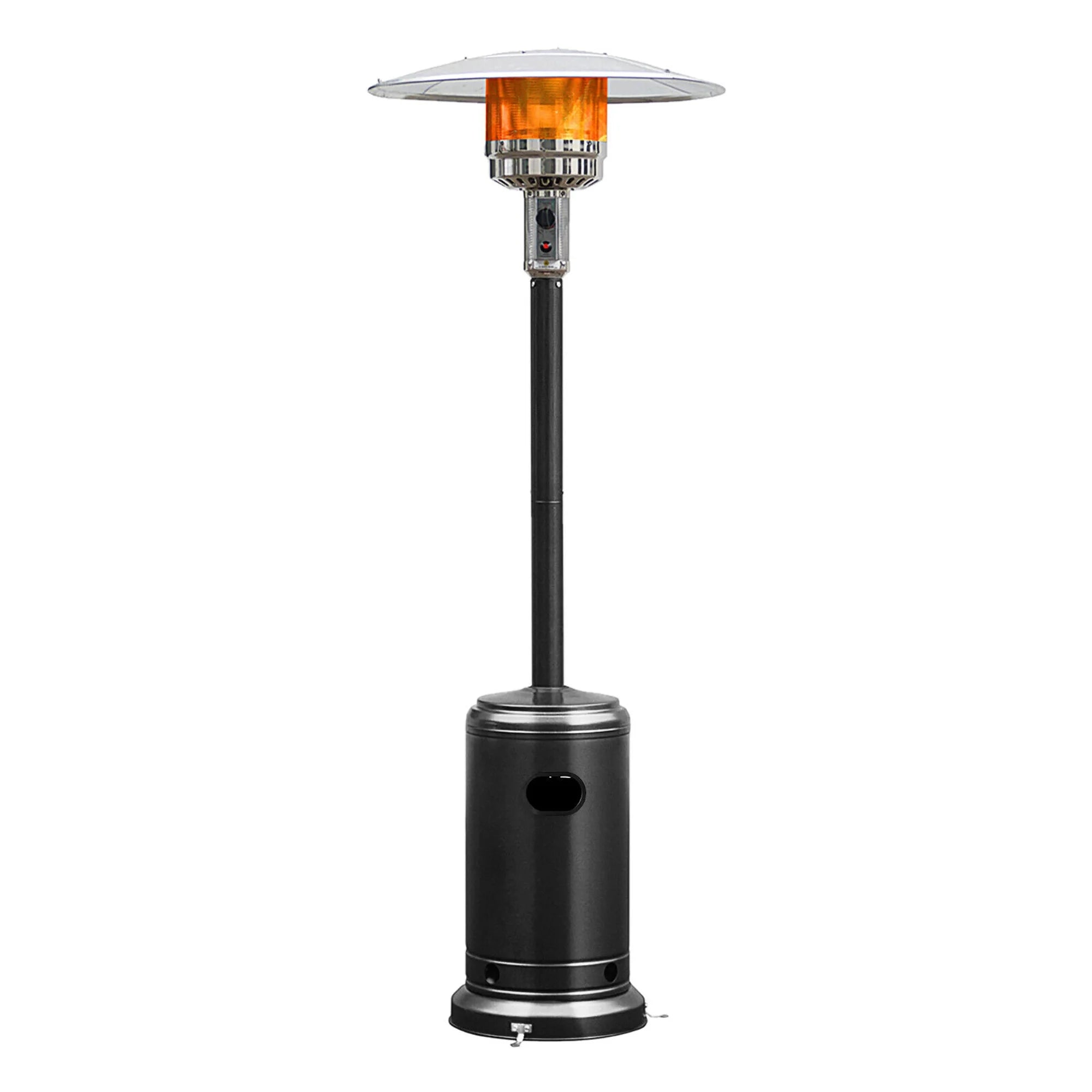50000 BTU Propane Patio Heater Standing Steel with Wheels Black