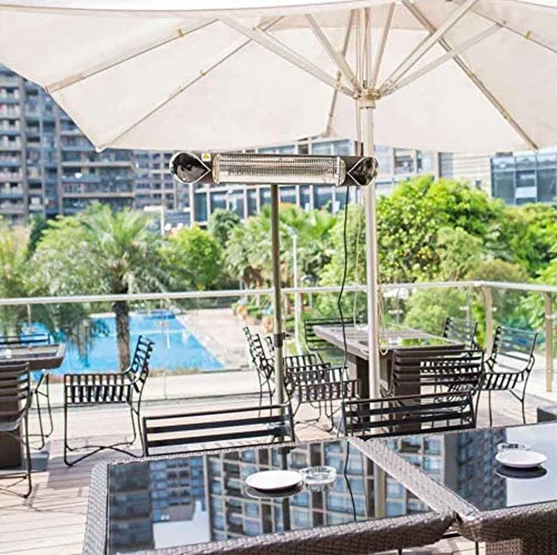 Infrared Patio Heater - Electric Patio Heater - Outdoor Heater - Indoor/Outdoor Heater - Wall Heater - Garage Heater - Portable Heater - 1500W - Use with Stand - Mount to Ceiling/Wall