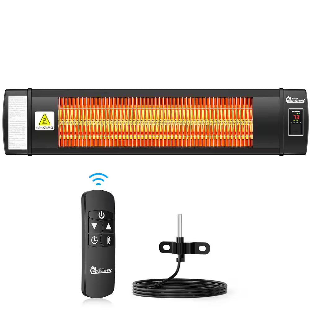 1500-Watt Smart Greenhouse Patio Heater with Built in Temperature Control Digital Thermostat, with Remote Control