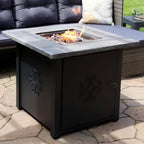 30 In. Square Propane Gas Fire Pit Table with Lava Rocks