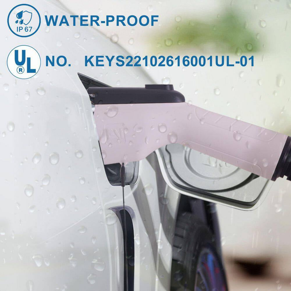 Portable 16A 110-240 Volt Level 1 Level 2 EV Charger with NEMA 6-20 Plug and 5-15 Adapter for J1772