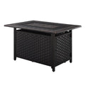 Albany 44" Rectangular Woven Aluminum Convertible Gas Fire Pit Table