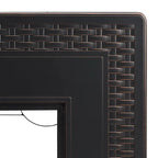 Albany 44" Rectangular Woven Aluminum Convertible Gas Fire Pit Table