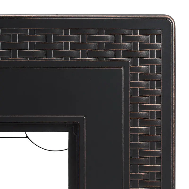 Albany 44" Rectangular Woven Aluminum Convertible Gas Fire Pit Table