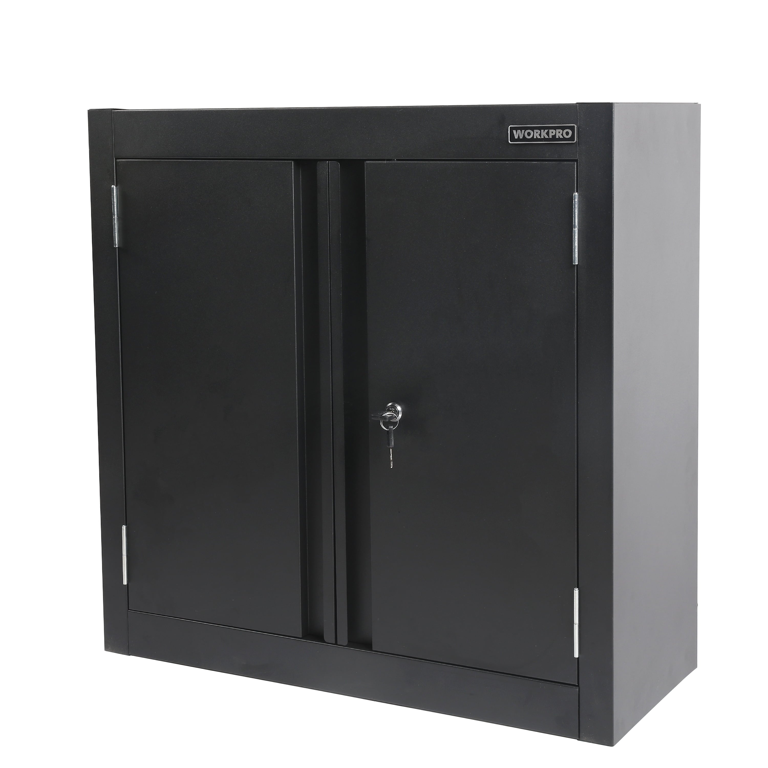 28-Inch Wall Garage Storage Cabinet, Adjustable Shelf, Steel, Black