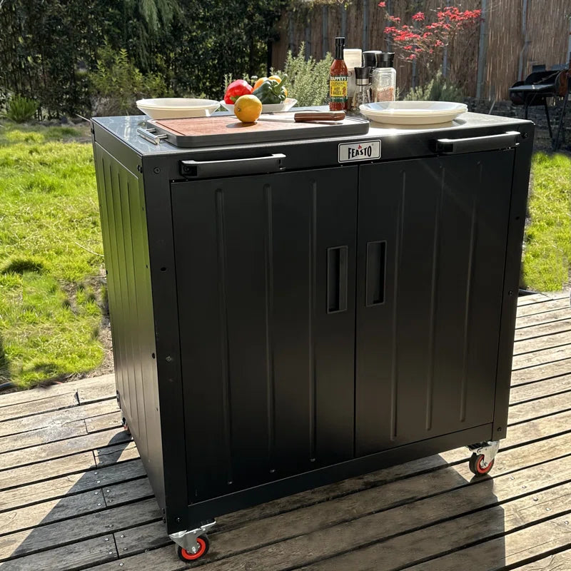 Outdoor Kitchen Series 36" 304 Stainless Steel Freestanding Kitchen Grill Cart with Cabinet