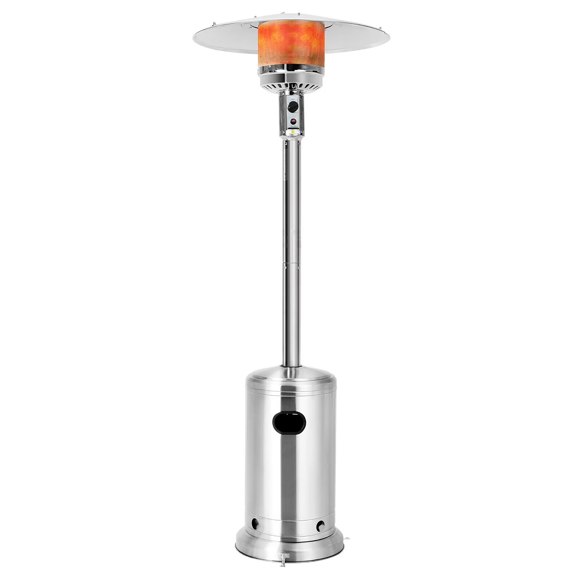 50000 BTU Propane Patio Heater Standing Steel with Wheels Silver