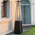 48,000 BTU Quartz Glass Tube Heat-Focusing Black Propane Gas Standing Patio Heater