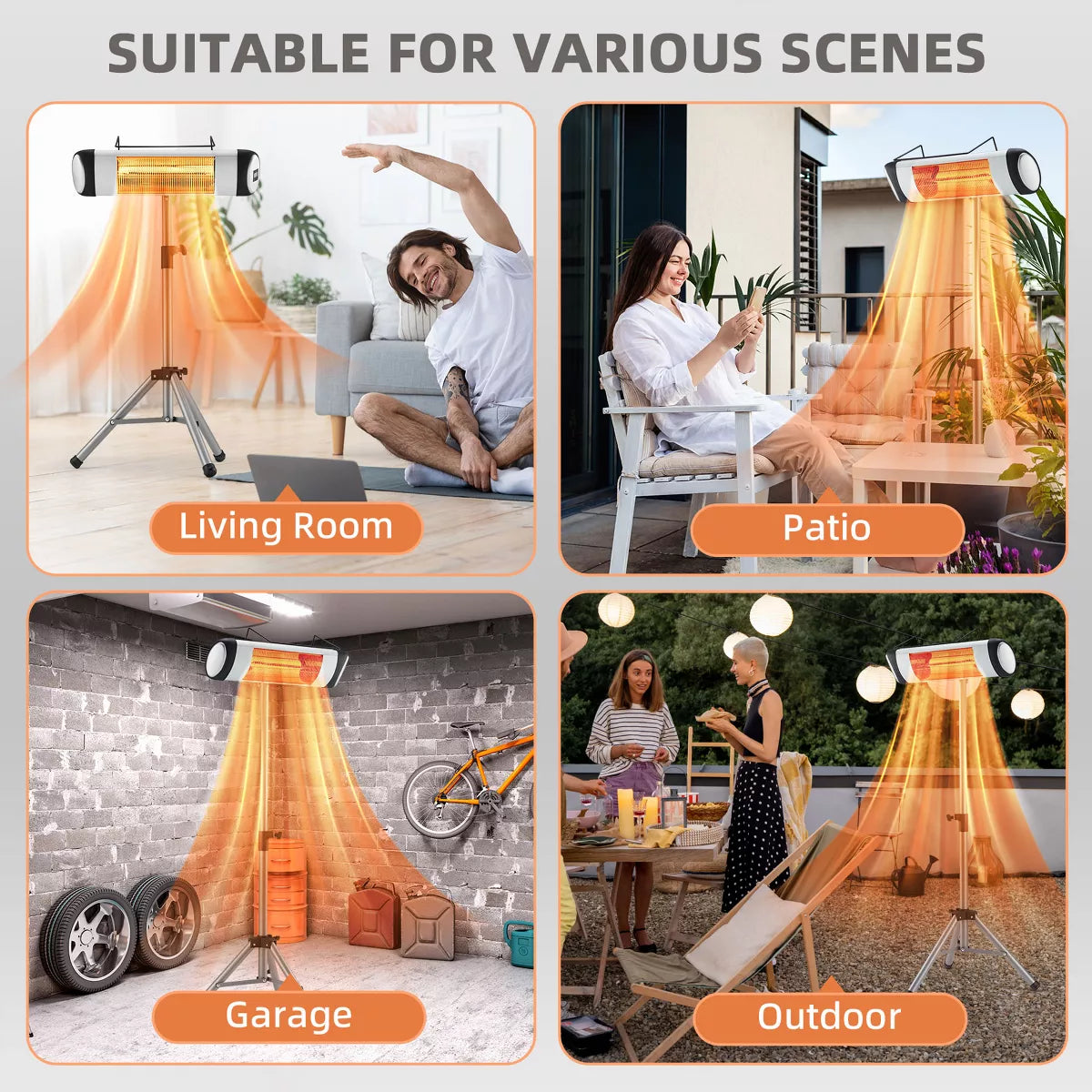 JOMEED 15000W Electric Outdoor Patio Heater with Remote and 3 Heat Settings