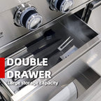 Castelle Flame Granite Outdoor BBQ Kitchen Island With 43-Inch 6-Burner Gas Grill, Rotisserie Kit, Cabinets, And Sink (SAK73518)