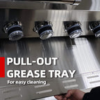 Castelle Flame Granite Outdoor BBQ Kitchen Island With 43-Inch 6-Burner Gas Grill, Rotisserie Kit, Cabinets, And Sink (SAK73518)