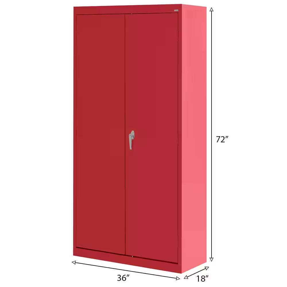 Classic Series 36 In. W X 72 In. H X 18 In. D 24-Gauge 5-Shelf Steel Freestanding Garage Storage Cabinet in Red