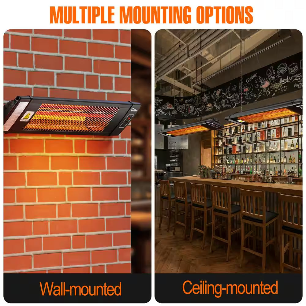 1500-Watt Smart Greenhouse Patio Heater with Built in Temperature Control Digital Thermostat, with Remote Control