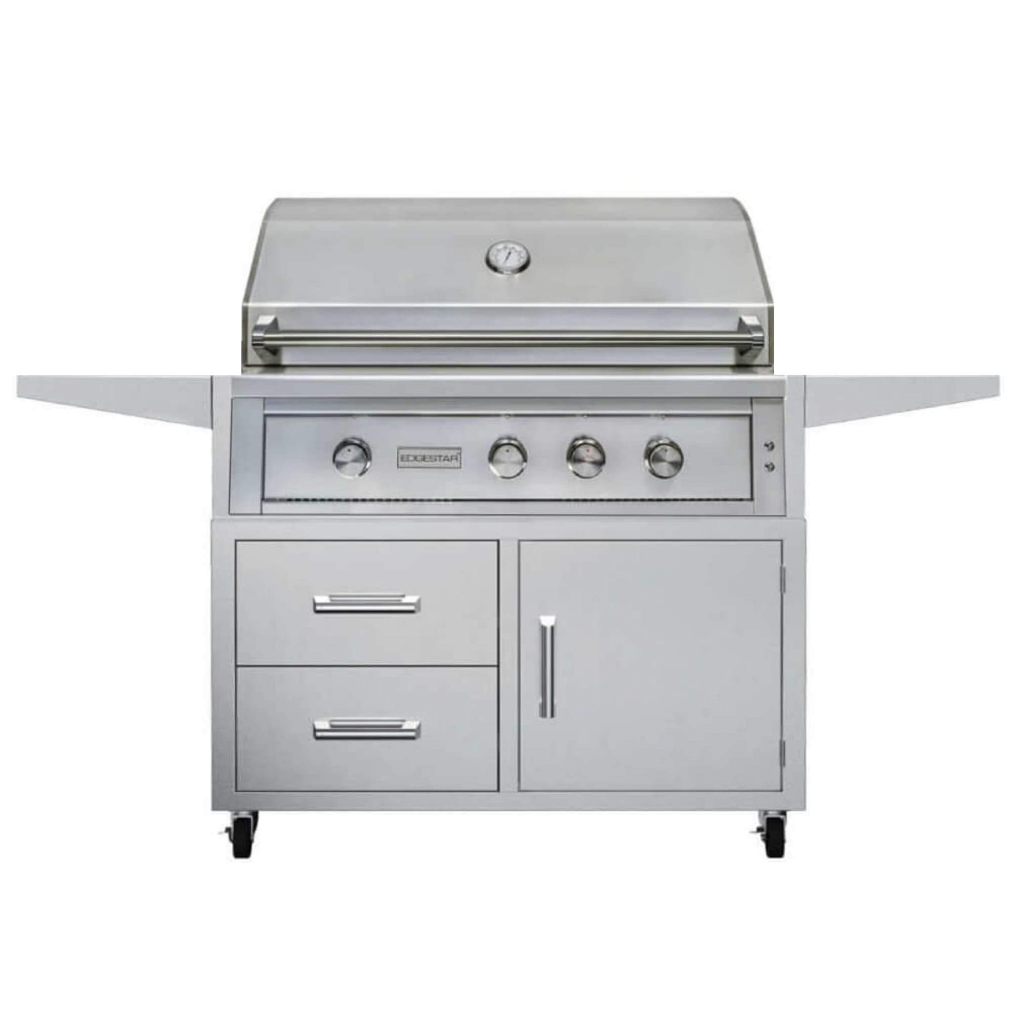 Edgestar 89K BTU 42" Wide Natural Gas Freestanding Grill Cart With Rotisserie And Lighted Knobs (SAK56935)