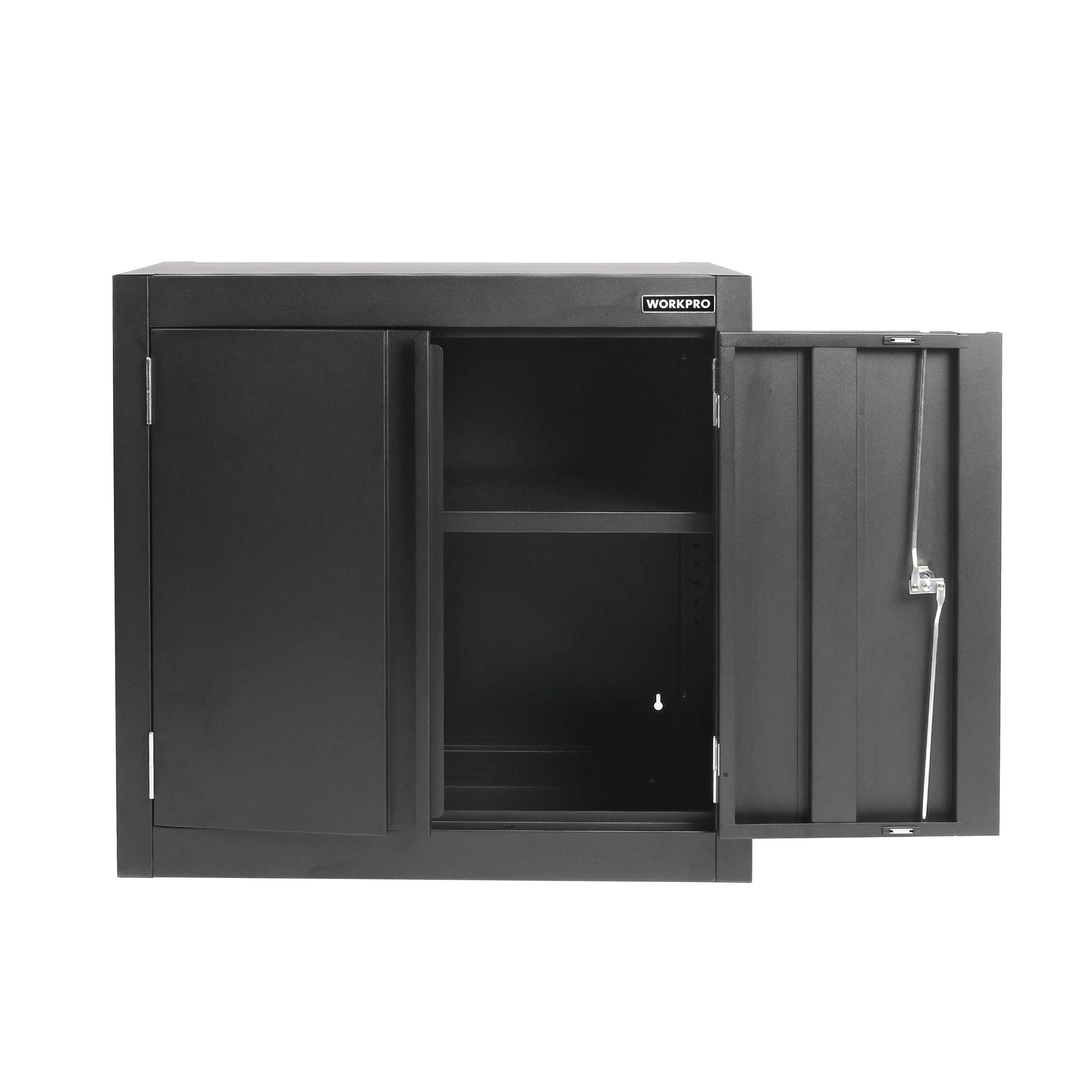 28-Inch Wall Garage Storage Cabinet, Adjustable Shelf, Steel, Black