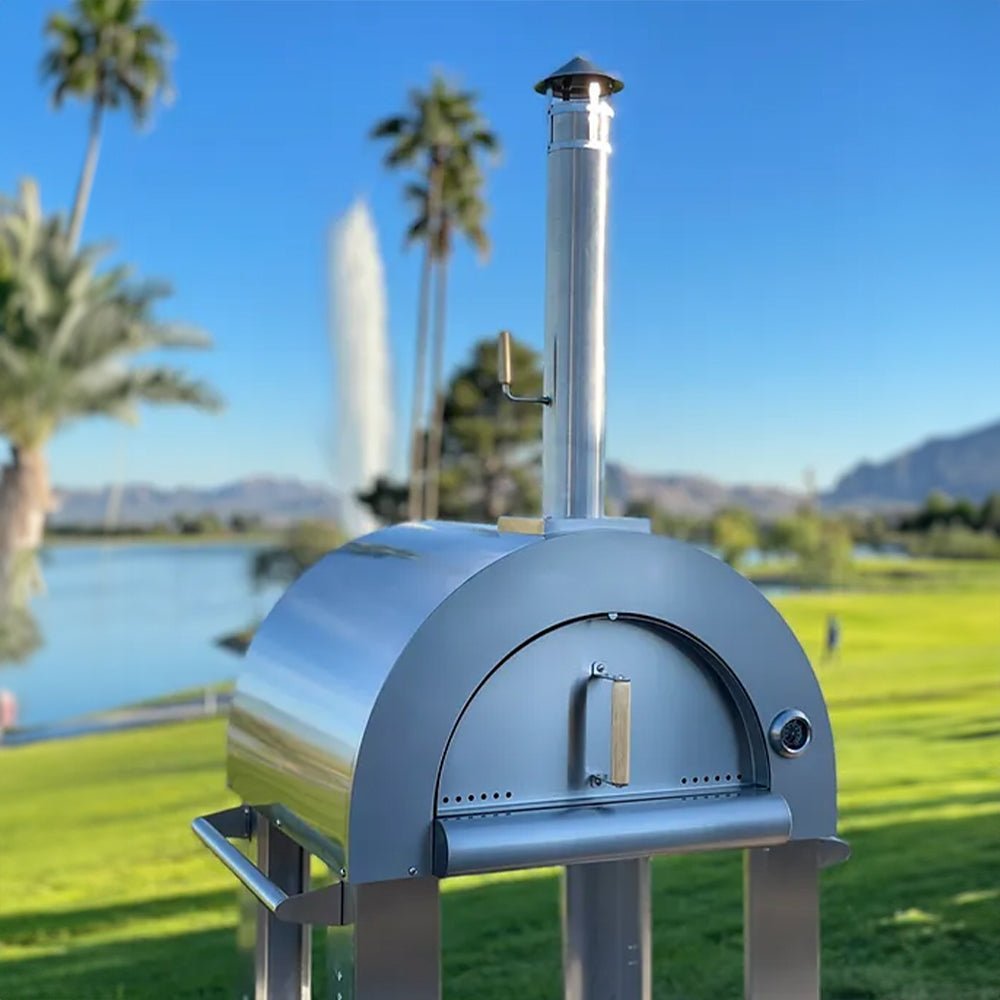 KoKoMo Grills Premium 32 Inch Stainless Steel Wood Fired Pizza Oven - KO-PIZZAOVEN (SAK92618)