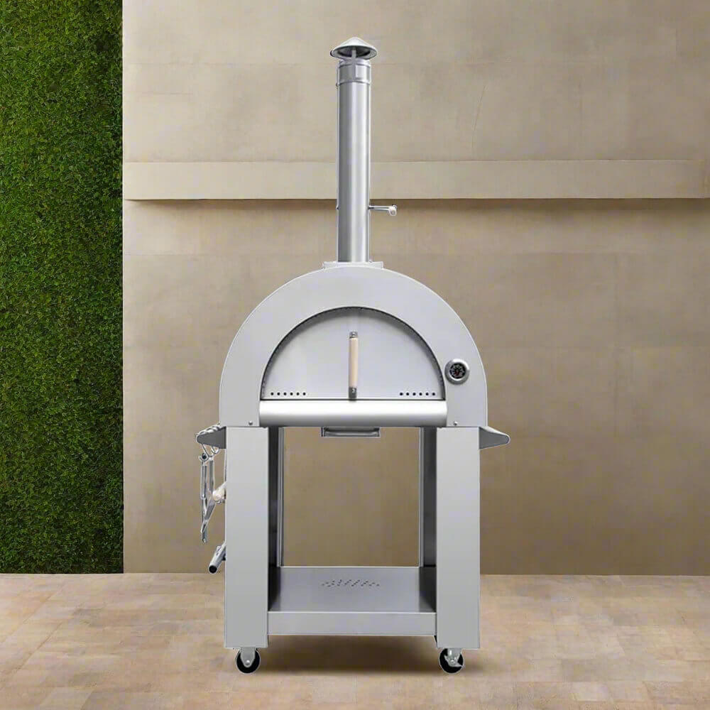 KoKoMo Grills Premium 32 Inch Stainless Steel Wood Fired Pizza Oven - KO-PIZZAOVEN (SAK92618)