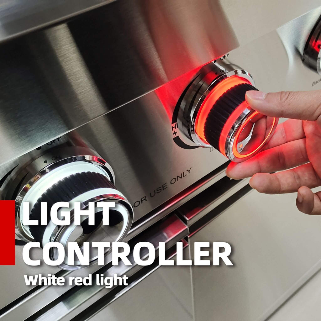 Castelle Flame Outdoor BBQ Kitchen Island With 43-Inch 6-Burner 85K BTU Propane Gas Grill, Rotisserie Kit, And Storage Cabinets (SAK95623)